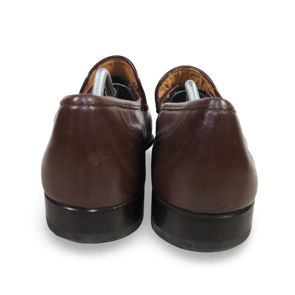 Bruno Magli Braxton Italian Leather Tassel Loafers Mens 9M Dark Brown 10210